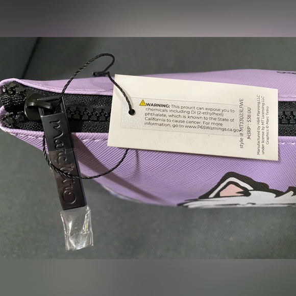 NWT Marc Tetro White Westie Dog Print & Purple Hydrangea Flowers Bag - Picture 12 of 13